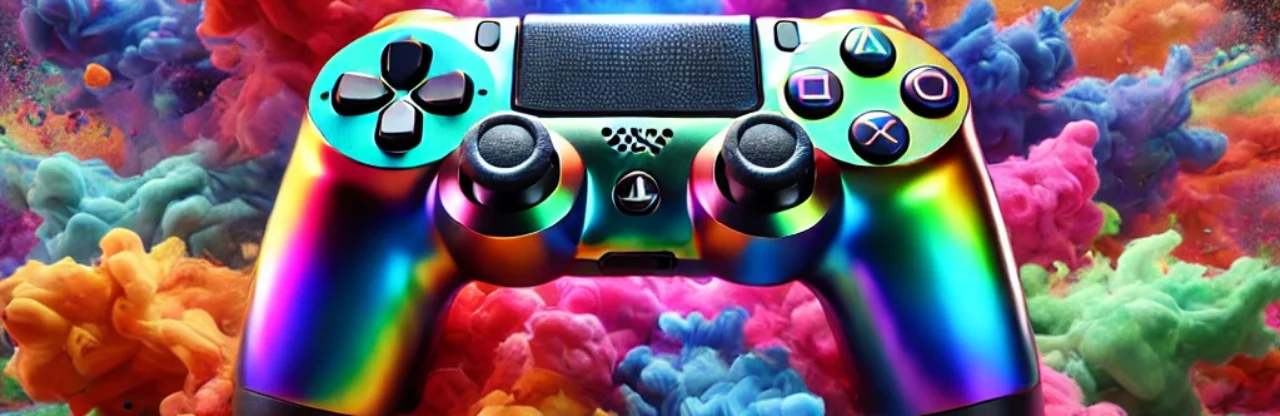 Rainbow Video Game Controller